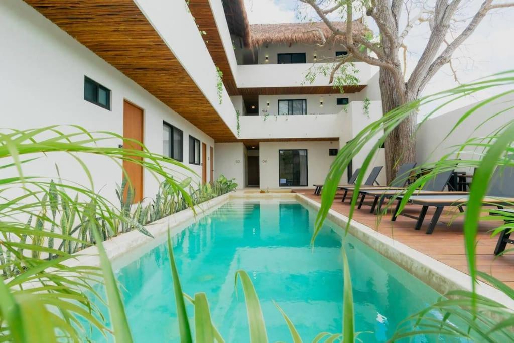 Cozy Apartment With Pool In Bacalar Center Exterior photo