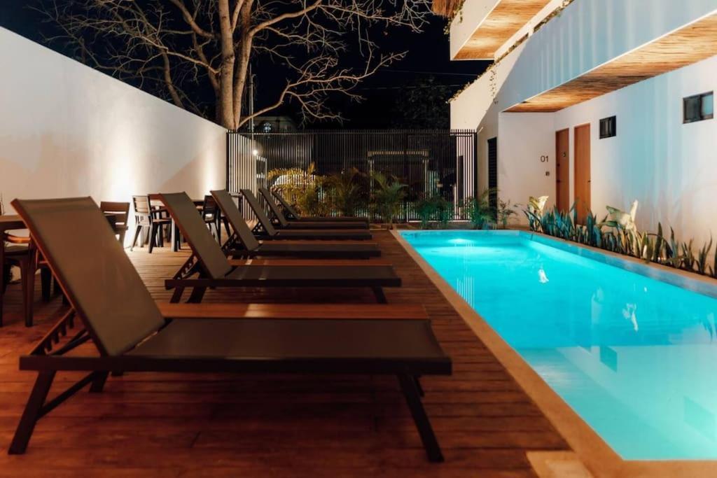 Cozy Apartment With Pool In Bacalar Center Exterior photo